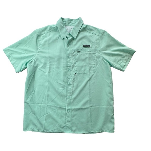 Eddie Bauer Men's Woven Tech Shirt Green Tint Size XL - Picture 1 of 8